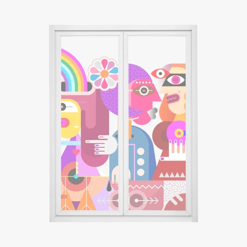 Naklejka na okno Chicago panorama nad rzeką – Wallissimo®