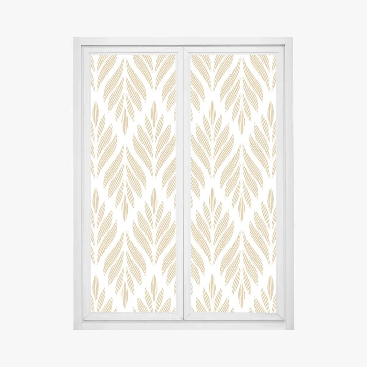 Naklejka na okno złoty wzór liści - bezszwowy motyw – Wallissimo® Naklejka na okno złoty wzór liści - bezszwowy motyw – Wallissimo®