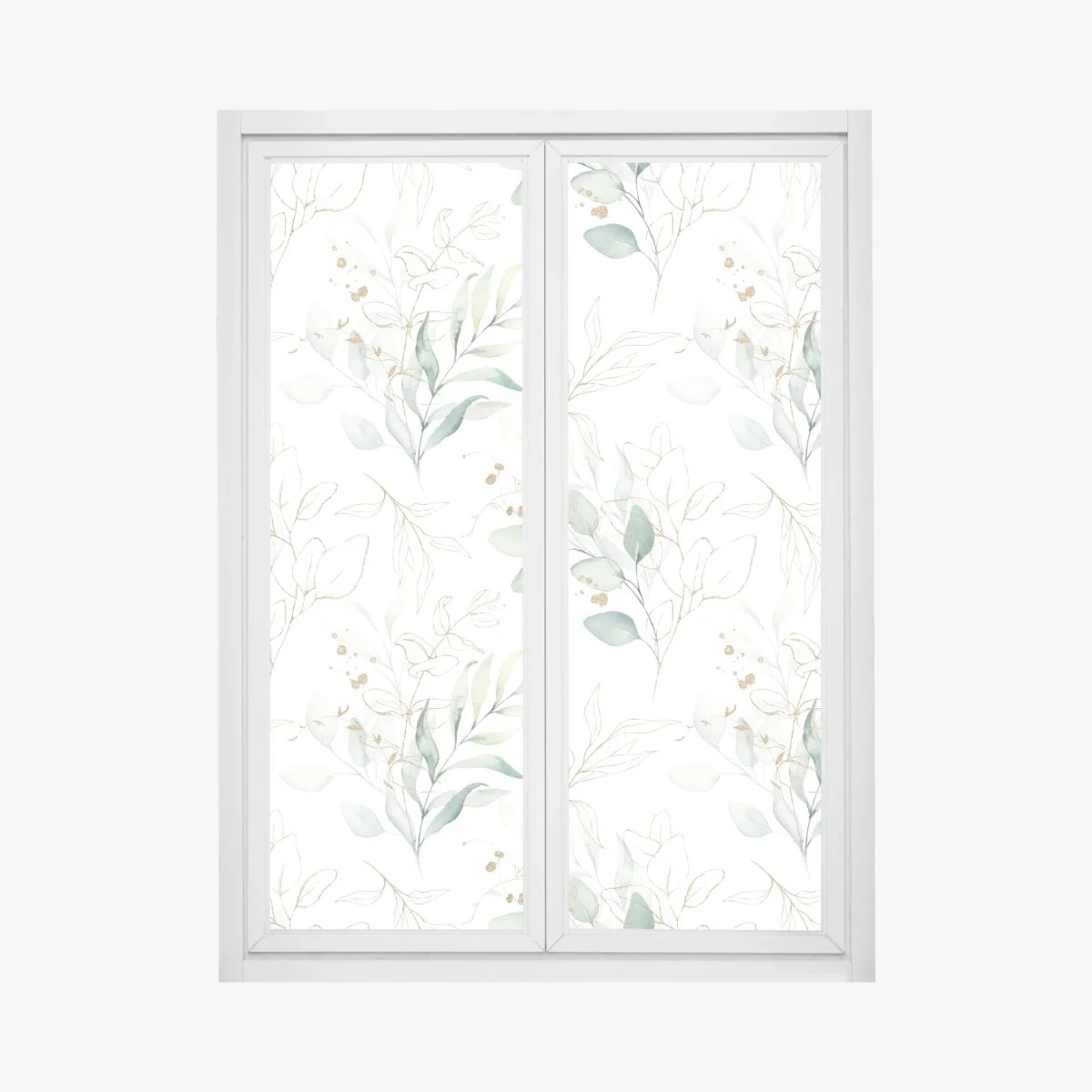 Naklejka na okno miękki wzór eukaliptusa w akwareli – Wallissimo® Naklejka na okno miękki wzór eukaliptusa w akwareli – Wallissimo®