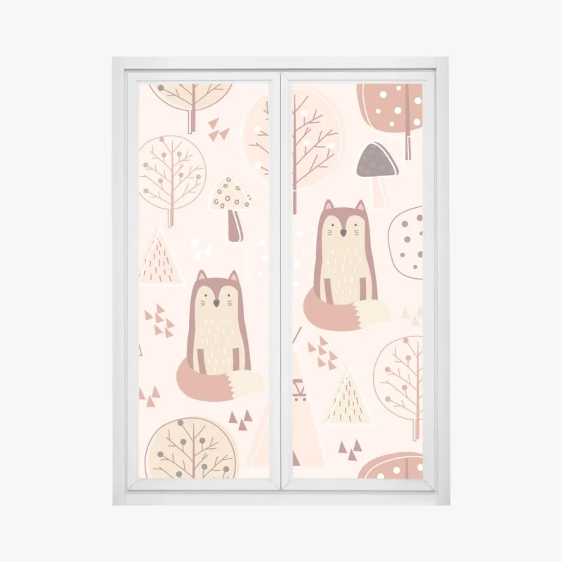 Naklejka na okno turkusowo-magenta wzór bąbelków – Wallissimo®