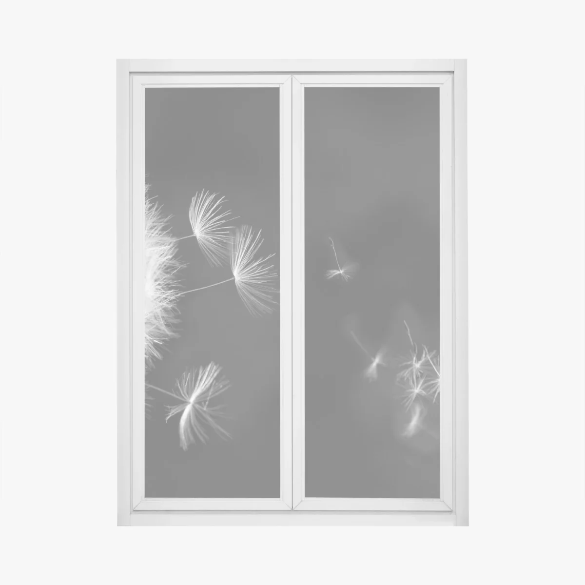 Naklejka na okno unoszące się nasiona mniszka – Wallissimo® Naklejka na okno unoszące się nasiona mniszka – Wallissimo®