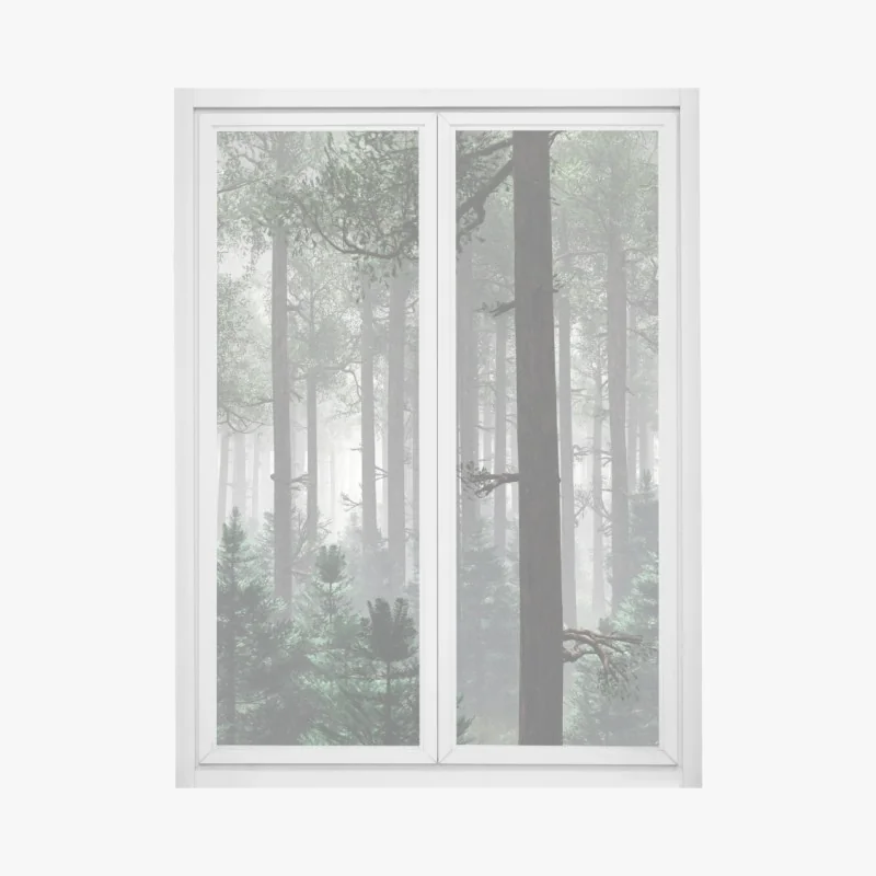 Naklejka na okno góra lodowa i odbicia gór w turkusowej wodzie – Wallissimo®