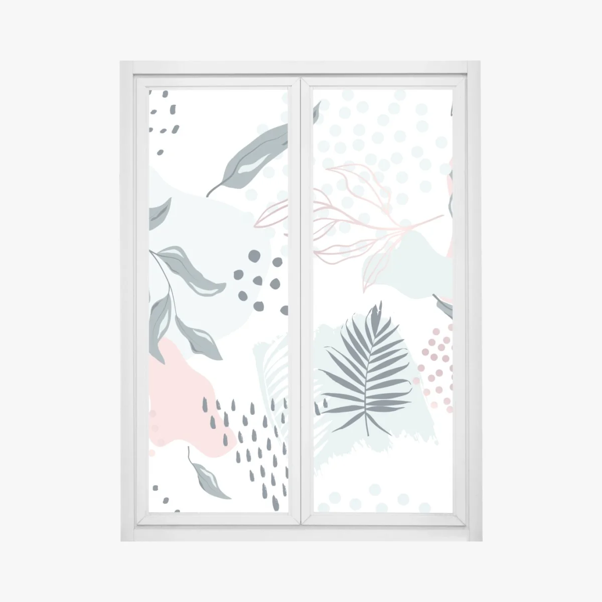 Naklejka na okno pastelowy botaniczny wzór abstrakcyjny – Wallissimo®