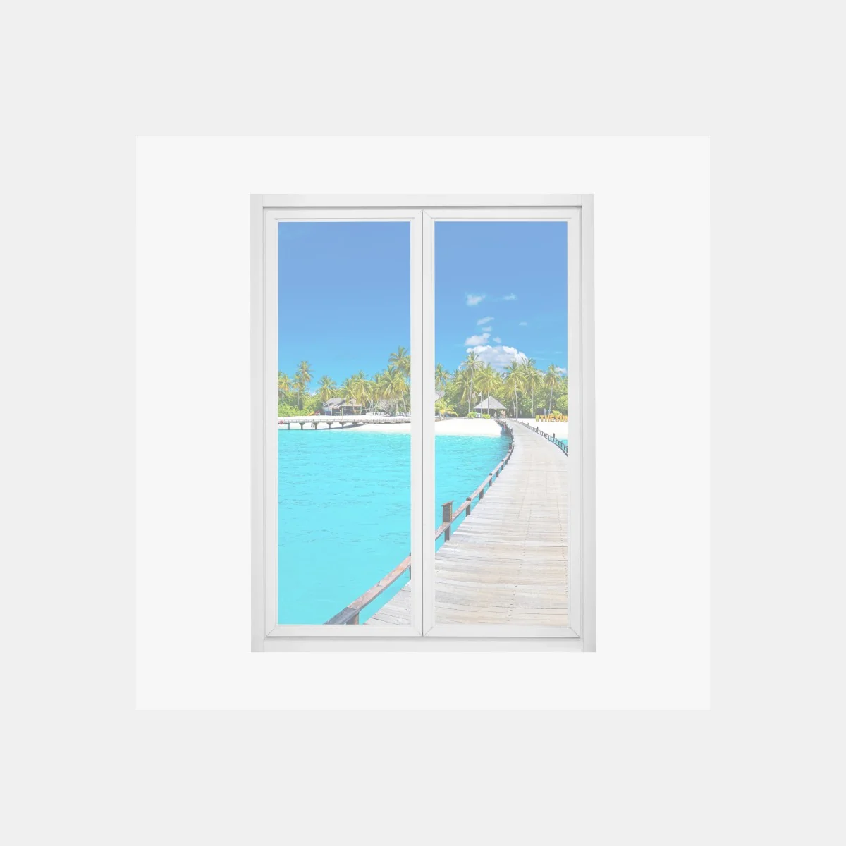 Naklejka na okno tropikalna turkusowa plaża – Wallissimo® Naklejka na okno tropikalna turkusowa plaża – Wallissimo®