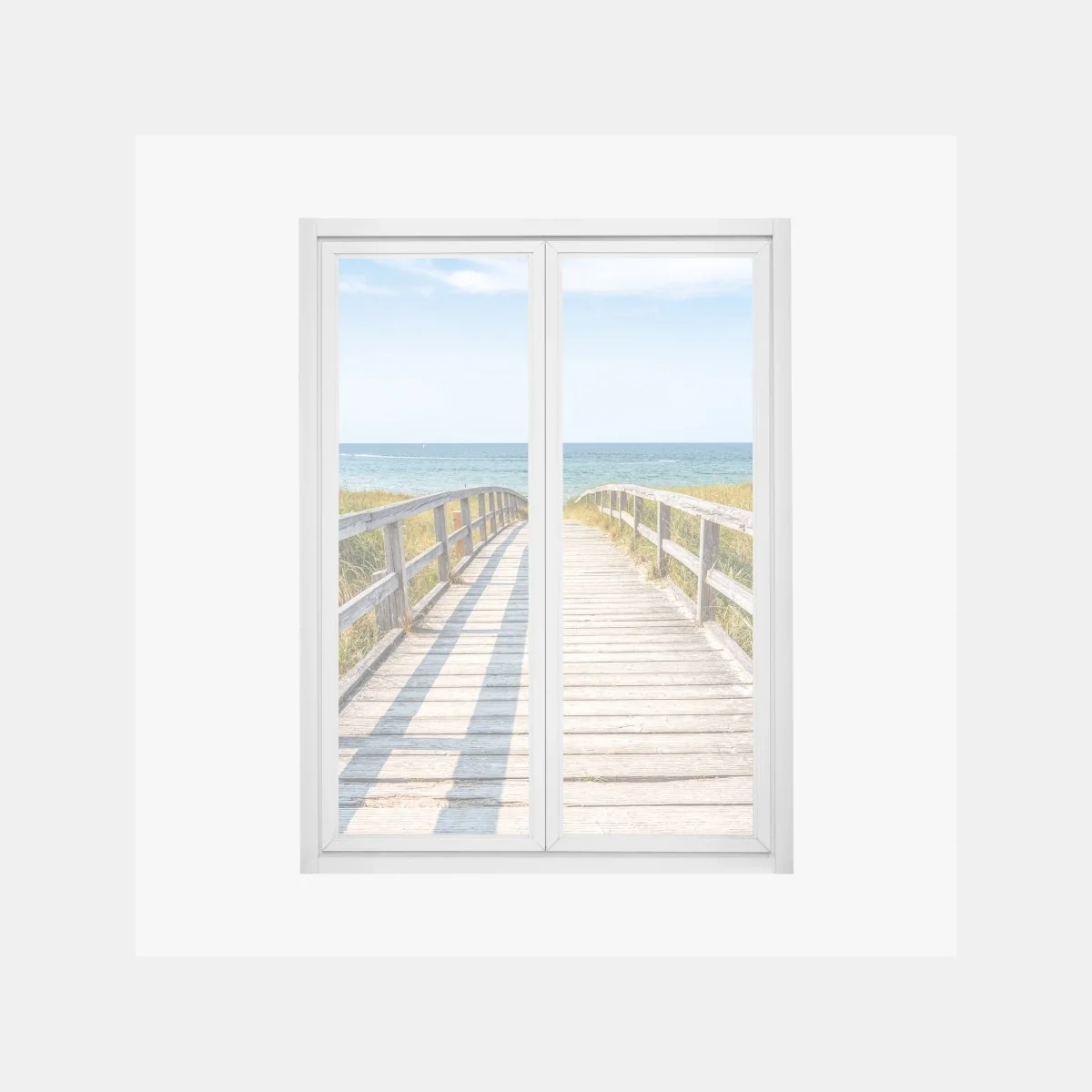 Naklejka na okno kładka prowadząca na plażę – Wallissimo® Naklejka na okno kładka prowadząca na plażę – Wallissimo®