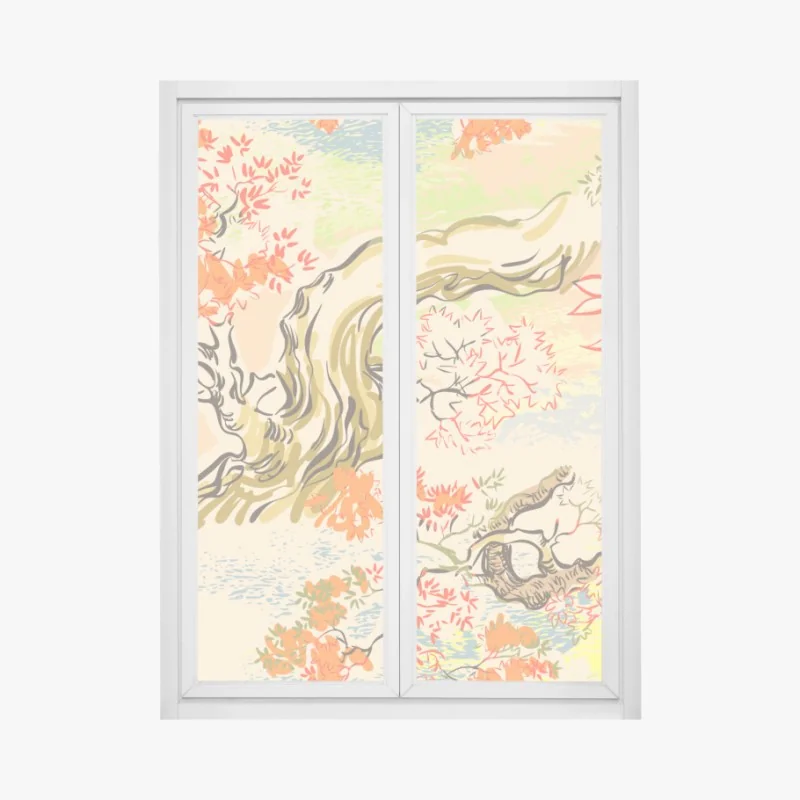 Naklejka na okno monochromatyczna palma z perspektywy – Wallissimo®