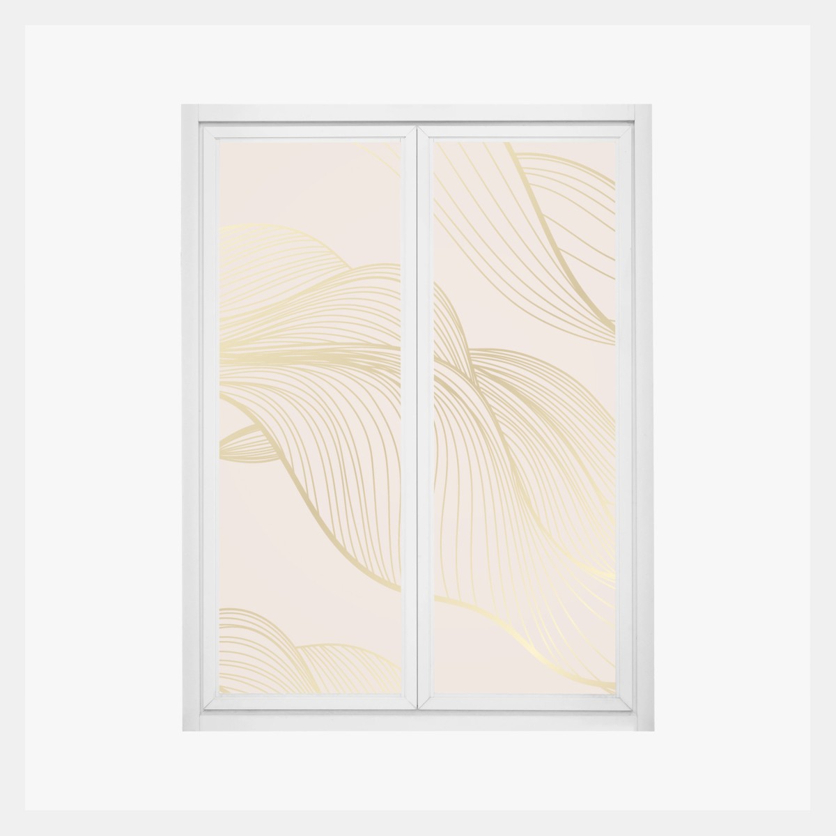 Naklejka na okno abstrakcyjny wzór złotych fal – Wallissimo®