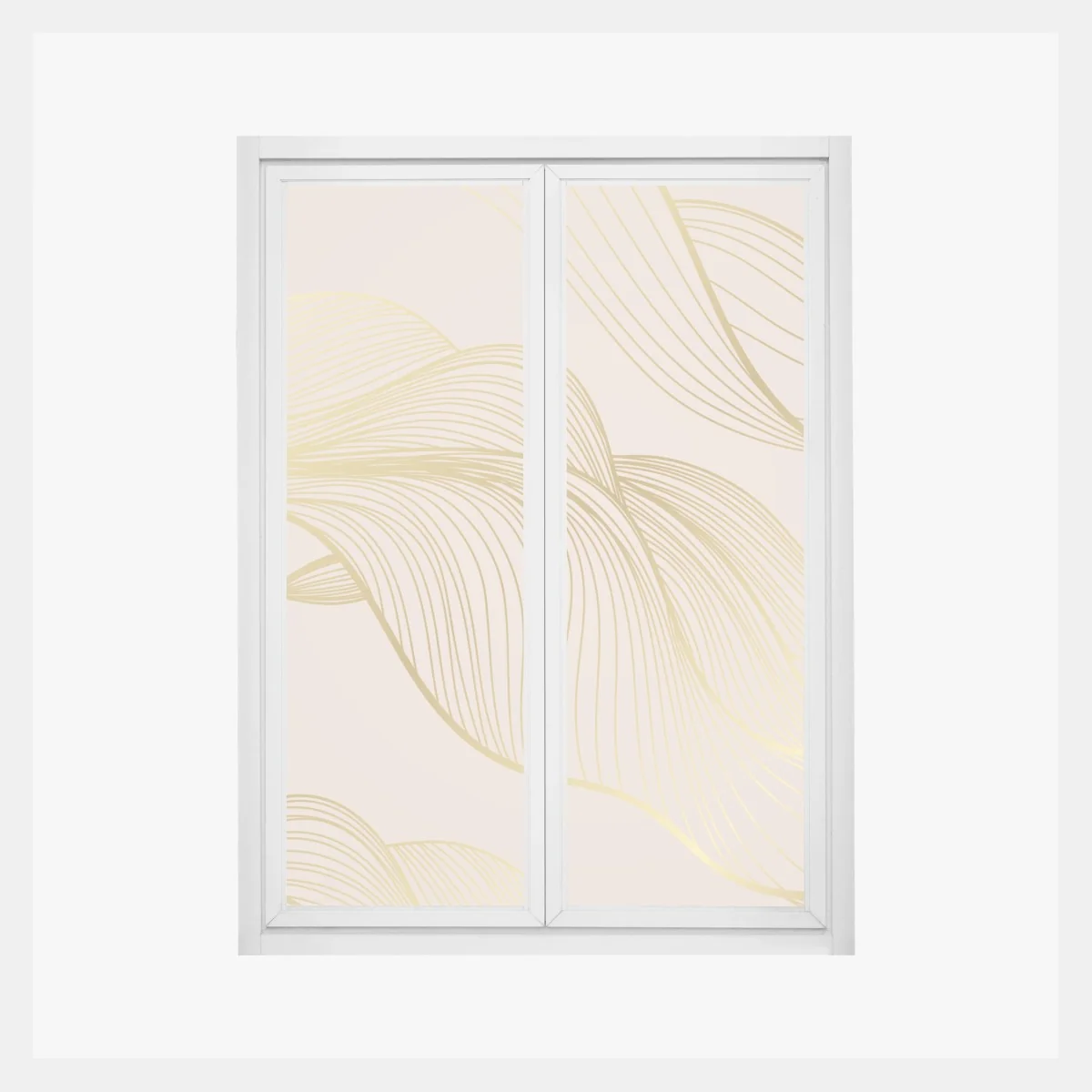 Naklejka na okno abstrakcyjny wzór złotych fal – Wallissimo® Naklejka na okno abstrakcyjny wzór złotych fal – Wallissimo®