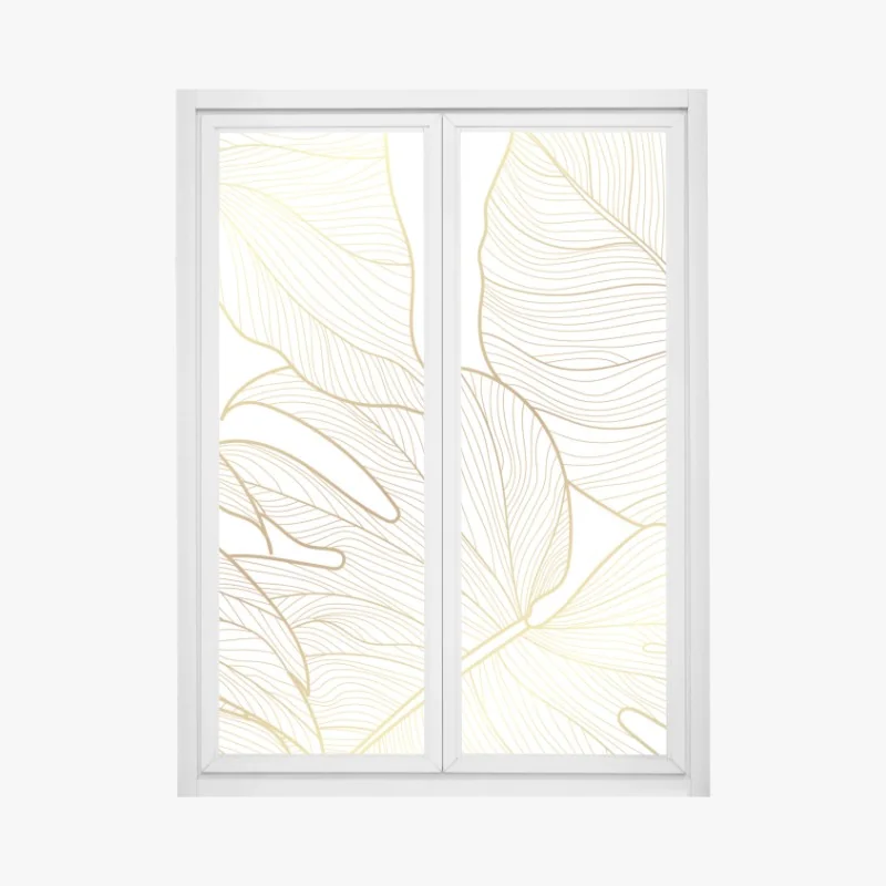 Naklejka na okno śródziemnomorski kamienny dziedziniec z łukiem – Wallissimo®