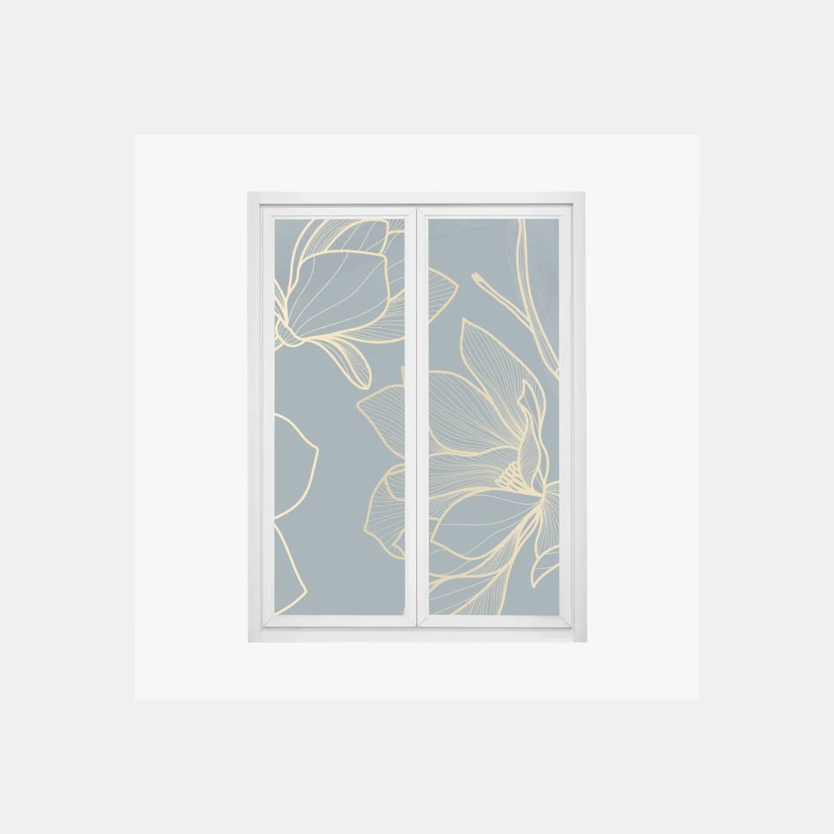 Naklejka na okno złota magnolia na turkusowym tle – Wallissimo® Naklejka na okno złota magnolia na turkusowym tle – Wallissimo®