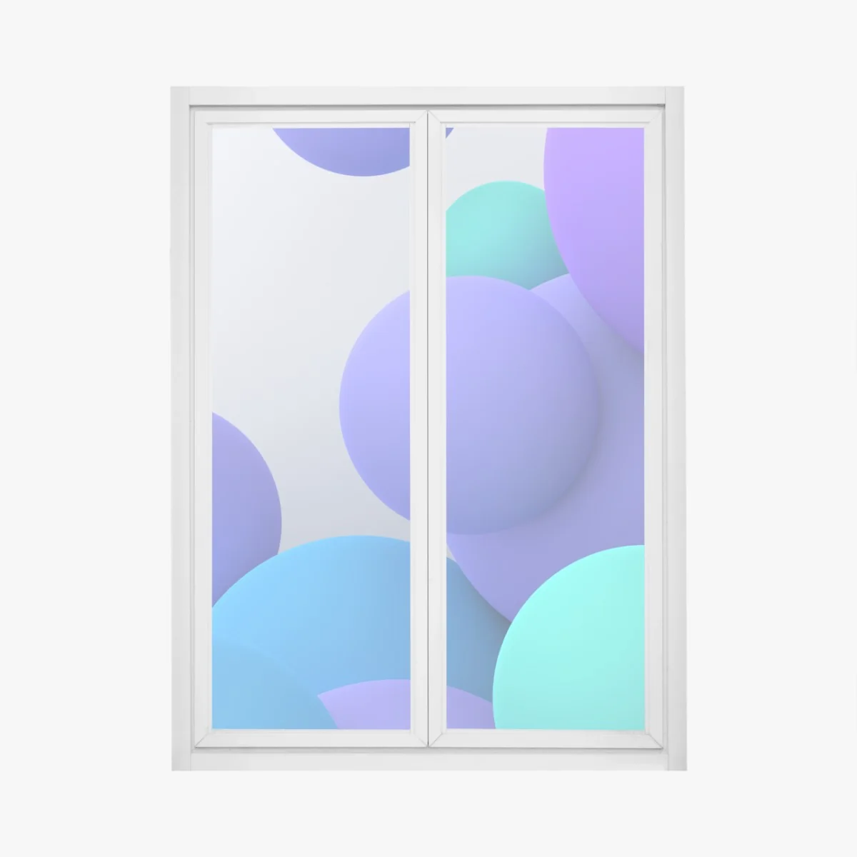 Naklejka na okno kolorowe pływające kule 3d abstrakcja – Wallissimo® Naklejka na okno kolorowe pływające kule 3d abstrakcja – Wallissimo®