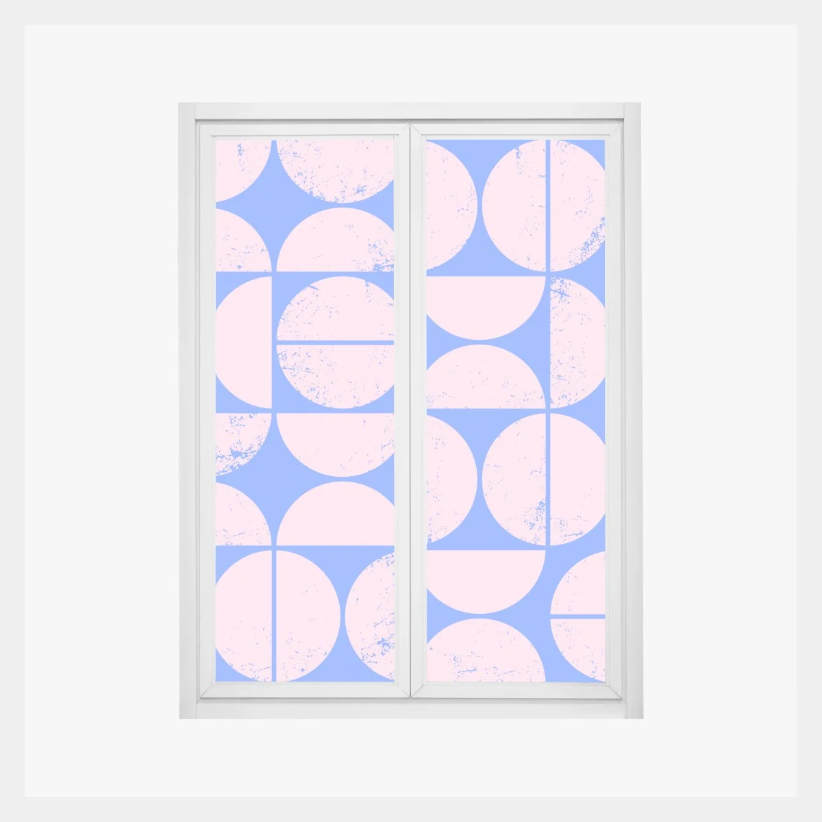 Naklejka na okno pastelowy geometryczny wzór z kołami – Wallissimo®