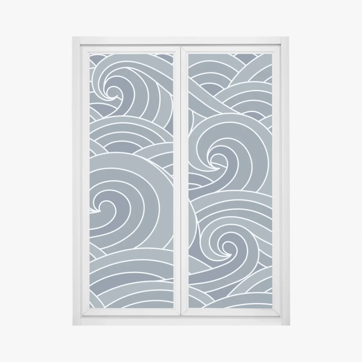 Naklejka na okno stylizowany wzór fal morskich – Wallissimo® Naklejka na okno stylizowany wzór fal morskich – Wallissimo®