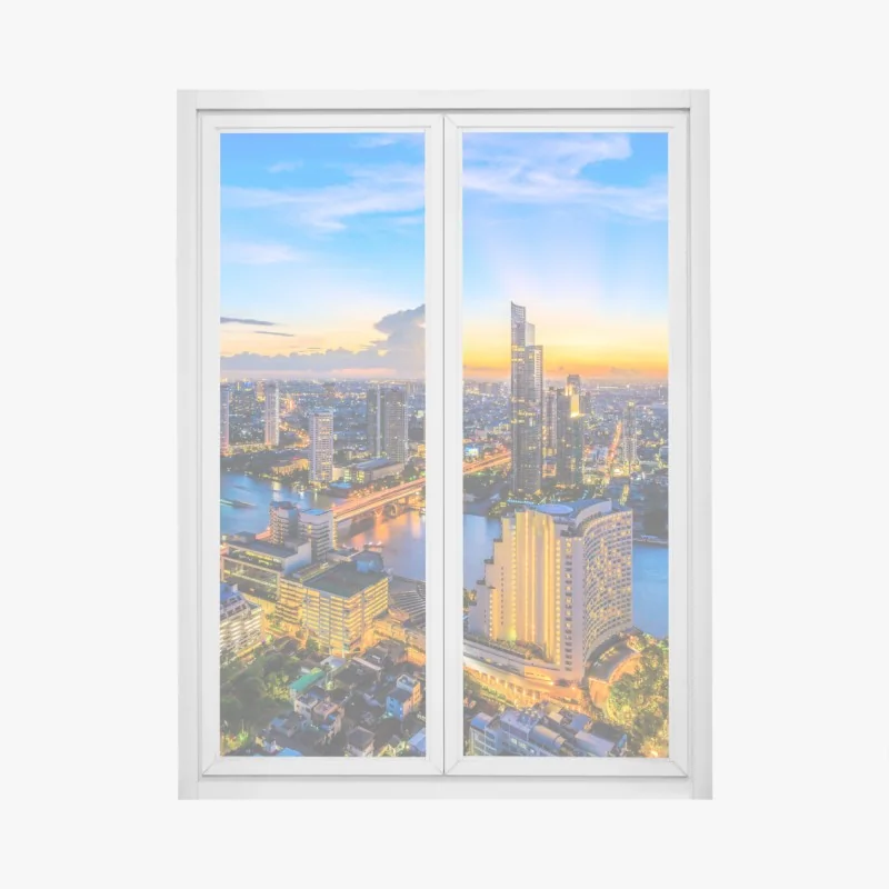 Naklejka na okno spokojna ścieżka w lesie bambusowym – Wallissimo®