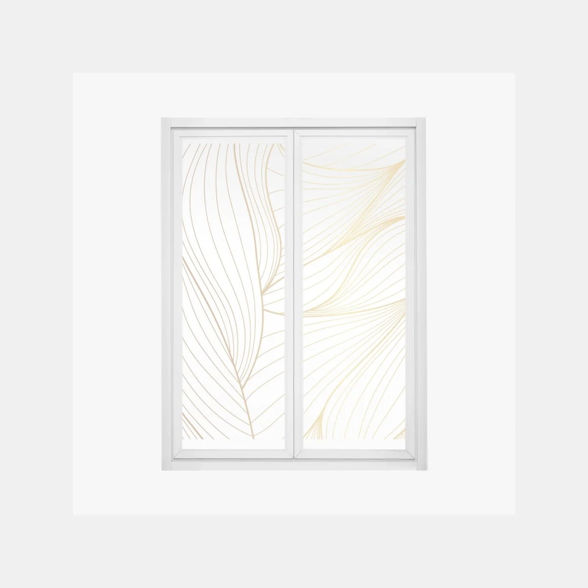 Naklejka na okno złote płynne linie abstrakcyjny wzór – Wallissimo® Naklejka na okno złote płynne linie abstrakcyjny wzór – Wallissimo®