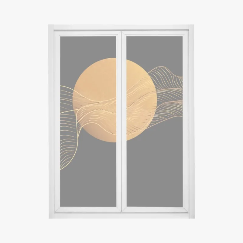 Naklejka na okno słoneczniki na czarnym tle – Wallissimo®