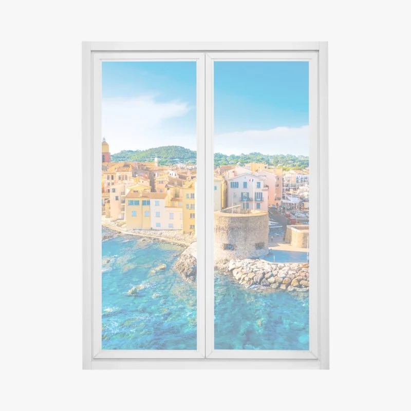 Naklejka na okno ciepła drewniana spirala – Wallissimo®