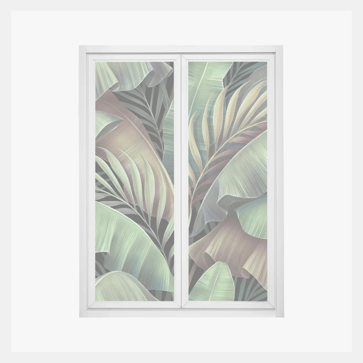 Naklejka na okno wzór tropikalnych liści – Wallissimo® Naklejka na okno wzór tropikalnych liści – Wallissimo®