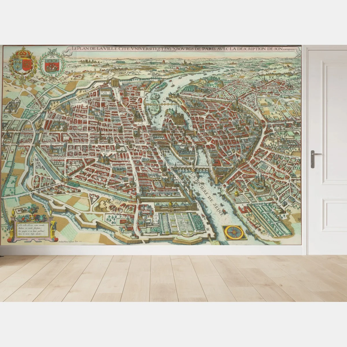 Fototapeta zabytkowa mapa miasta Paryż – Wallissimo® Fototapeta zabytkowa mapa miasta Paryż – Wallissimo®