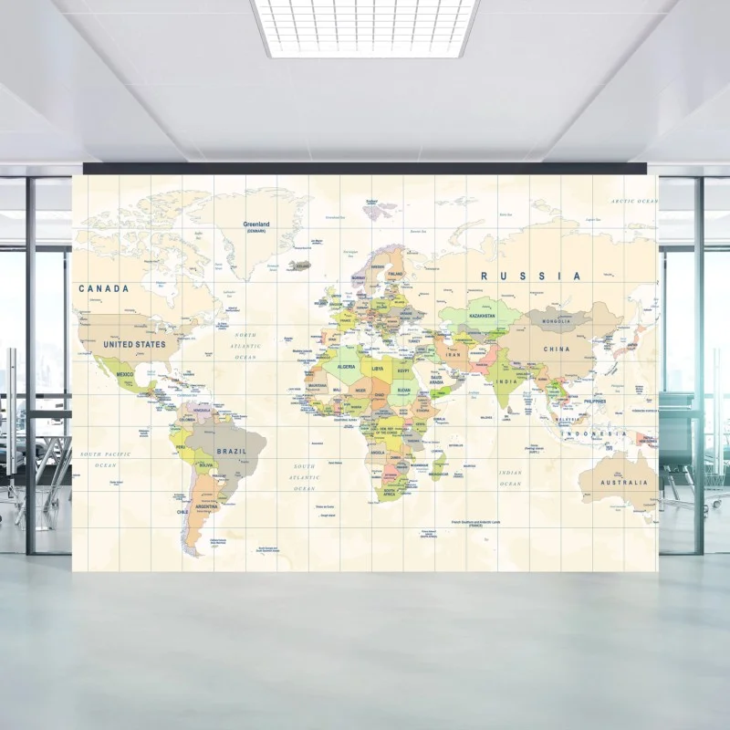 Fototapeta vintage mapa świata w pastelowych kolorach