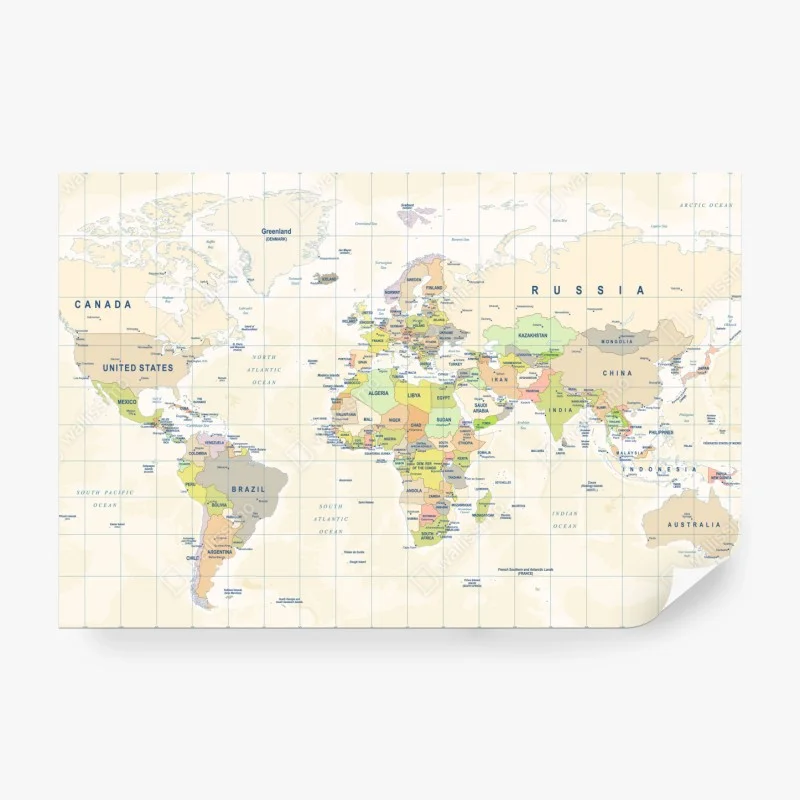 Fototapeta vintage mapa świata w pastelowych kolorach