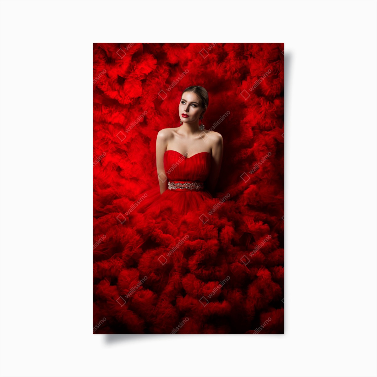 Plakat elegancki portret w czerwonej sukni – Wallissimo®