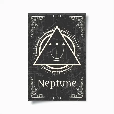 Plakat alchemiczny symbol Neptuna – Wallissimo®