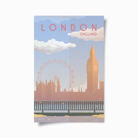 Plakat Londyn panorama w pastelowych tonach – Wallissimo®