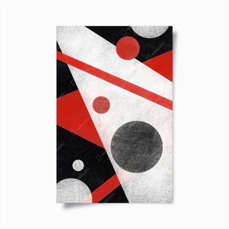 Plakat geometryczna abstrakcja w czerwieni i czerni – Wallissimo®