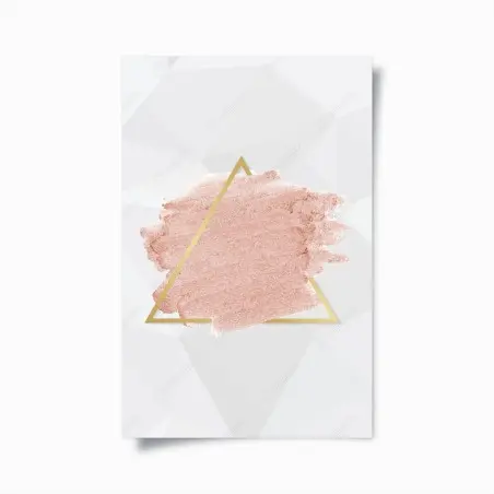 Plakat pastelowy różowy trójkąt abstrakcyjny – Wallissimo®