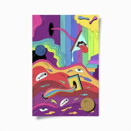 Plakat psychodeliczny pop artowy sen – Wallissimo®
