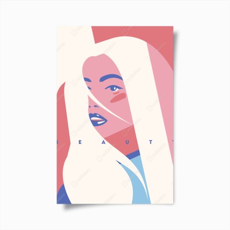 Plakat pastelowy pop-artowy portret piękna – Wallissimo®