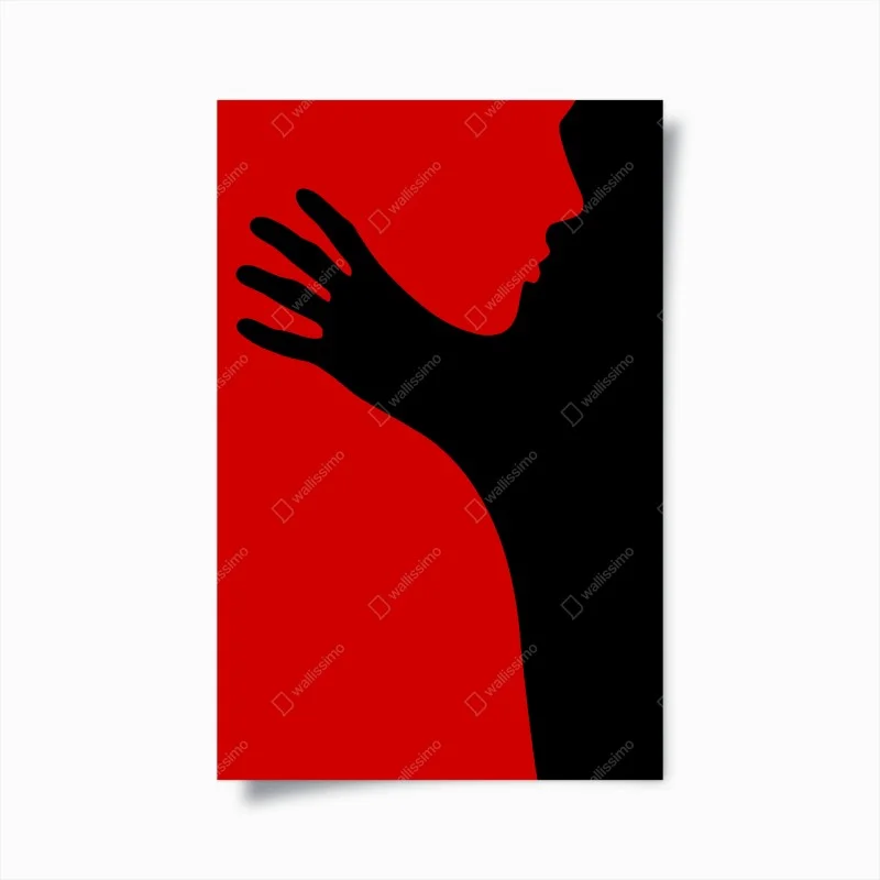 Plakat odważna czerwono-czarna sylwetka