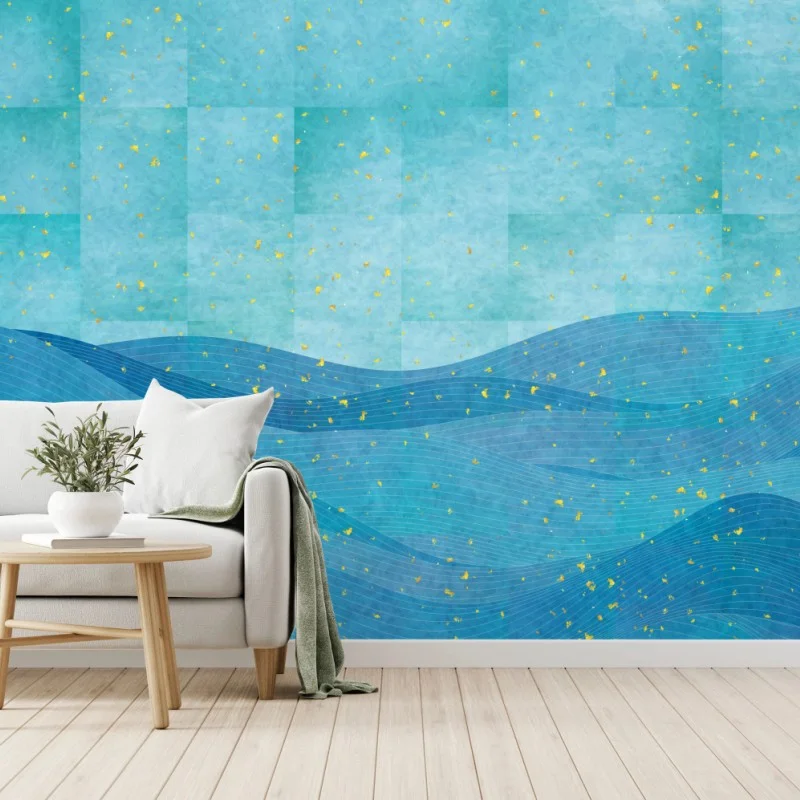 Fototapeta turkusowe fale abstrakcyjna kompozycja