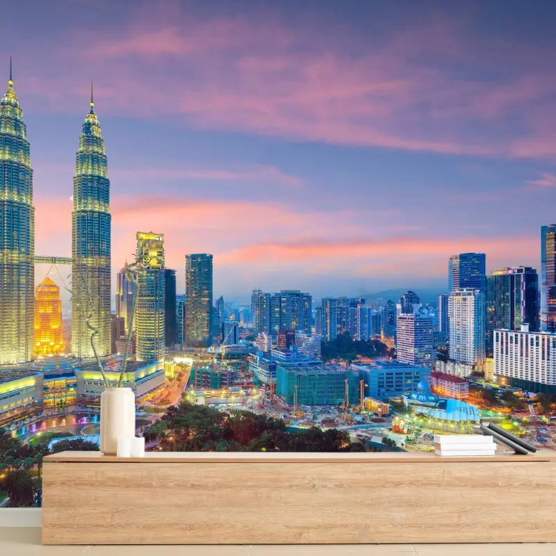 Fototapeta Kuala Lumpur panorama o zmierzchu – Wallissimo® Fototapeta Kuala Lumpur panorama o zmierzchu – Wallissimo®