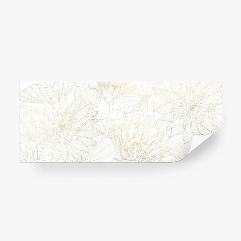 Fototapeta delikatny złoty rysunek kwiatowy