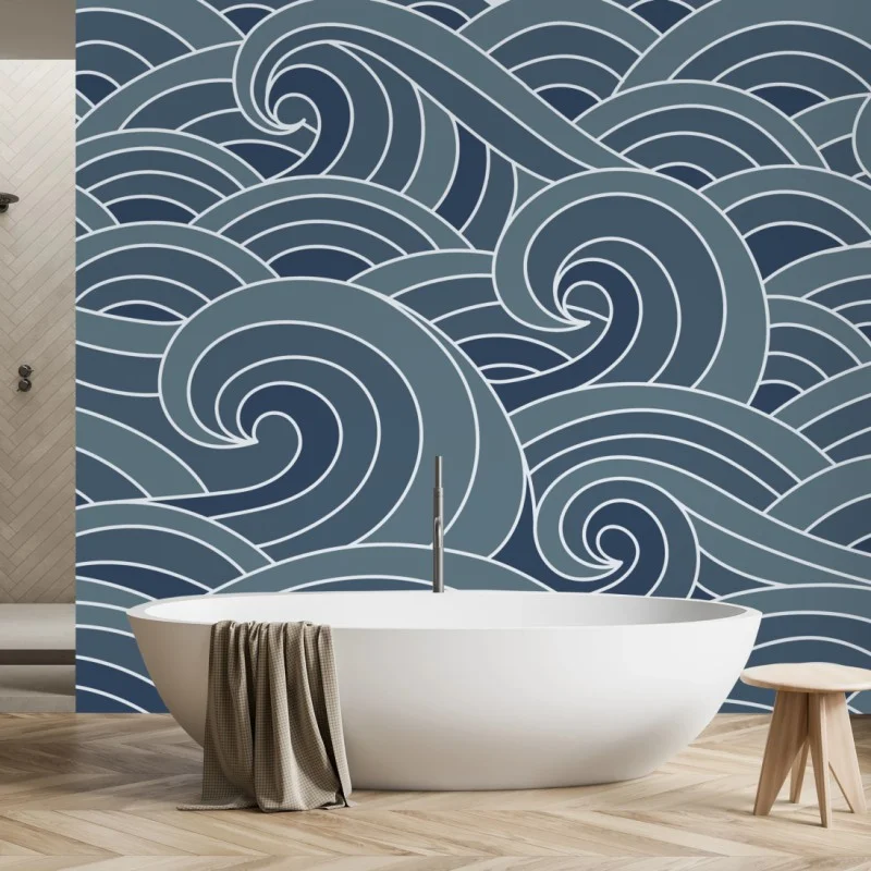 Fototapeta stylizowany wzór fal morskich