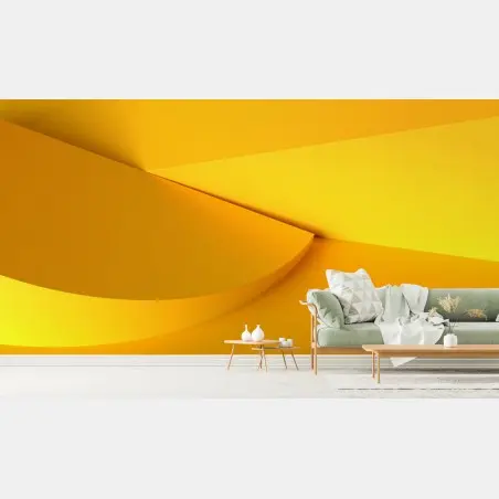Fototapeta żółta geometryczna abstrakcja 3d – Wallissimo®