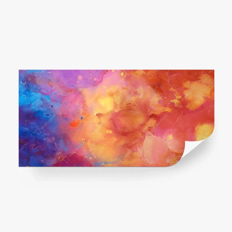 Fototapeta żywa akwarelowa abstrakcja w ciepłych barwach