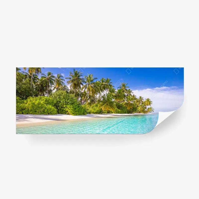 Fototapeta tropikalna plaża z palmami