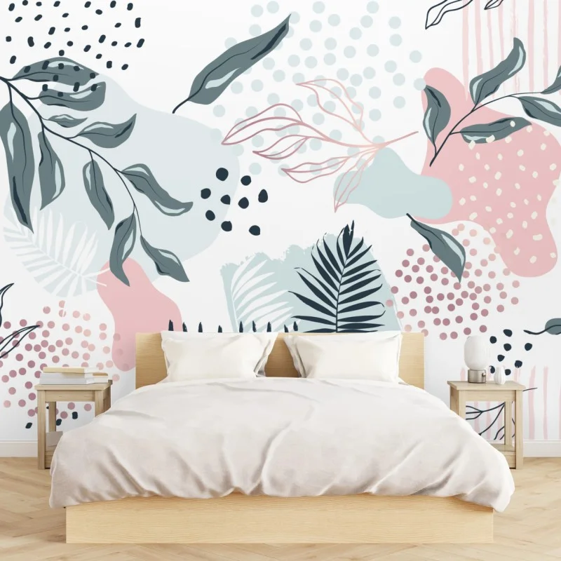 Fototapeta pastelowy botaniczny wzór abstrakcyjny