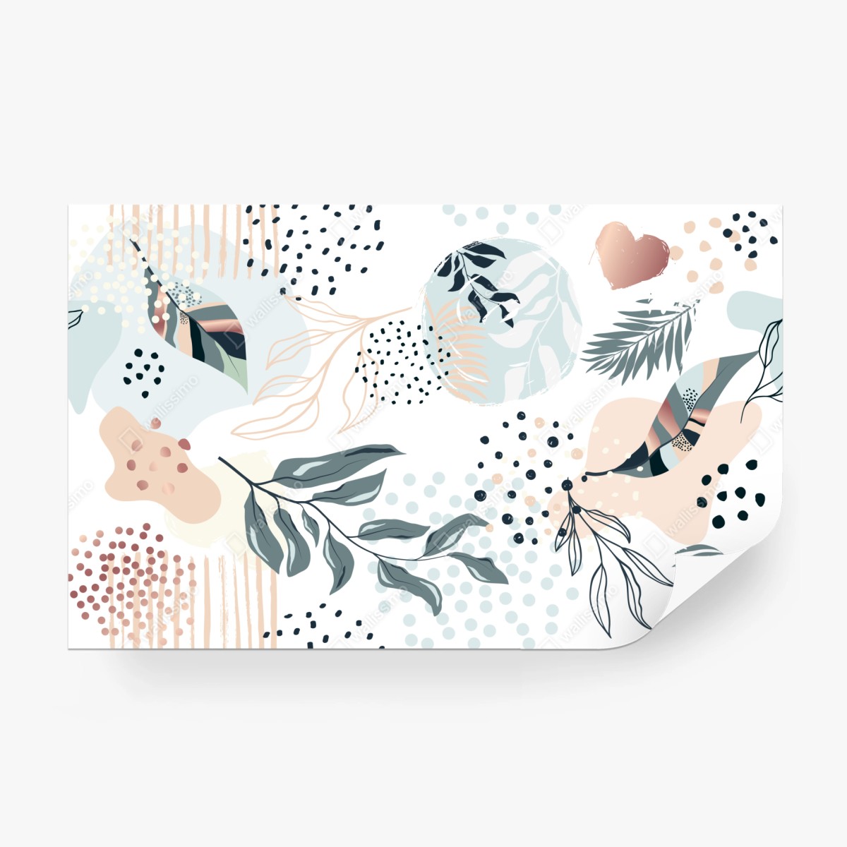 Fototapeta pastelowy botaniczny wzór abstrakcyjny – Wallissimo®