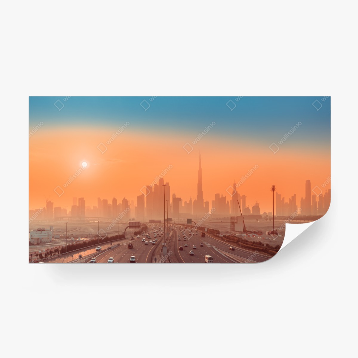 Fototapeta Dubaj panorama o wschodzie słońca – Wallissimo®