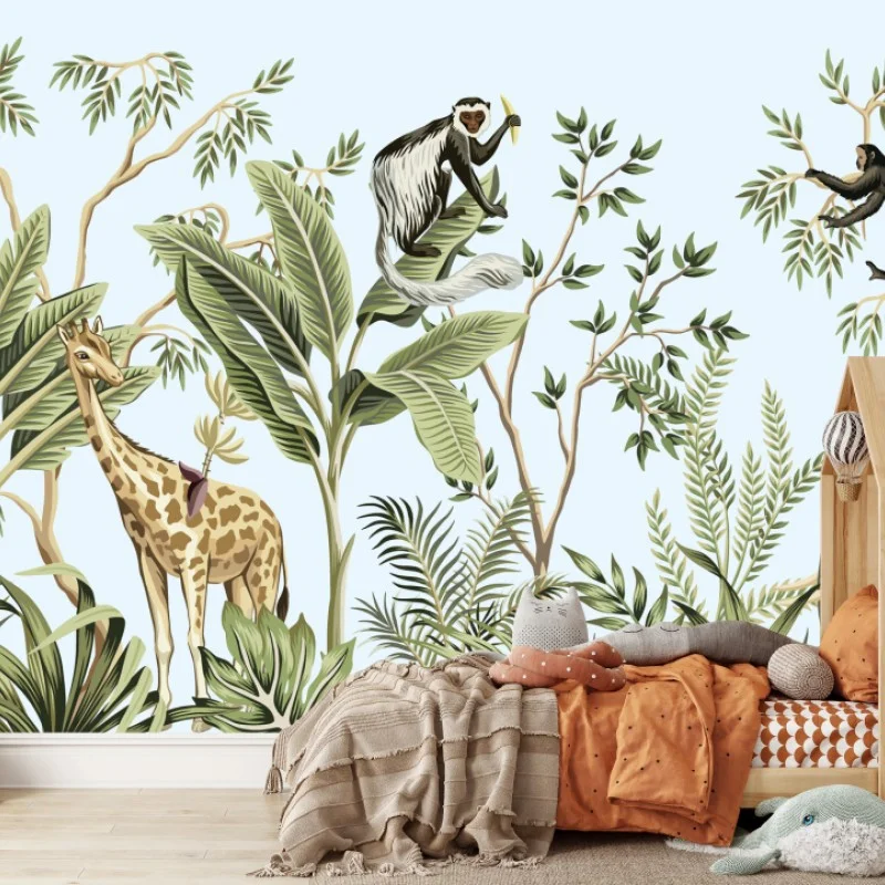 Fototapeta tropikalna dżungla ze zwierzętami