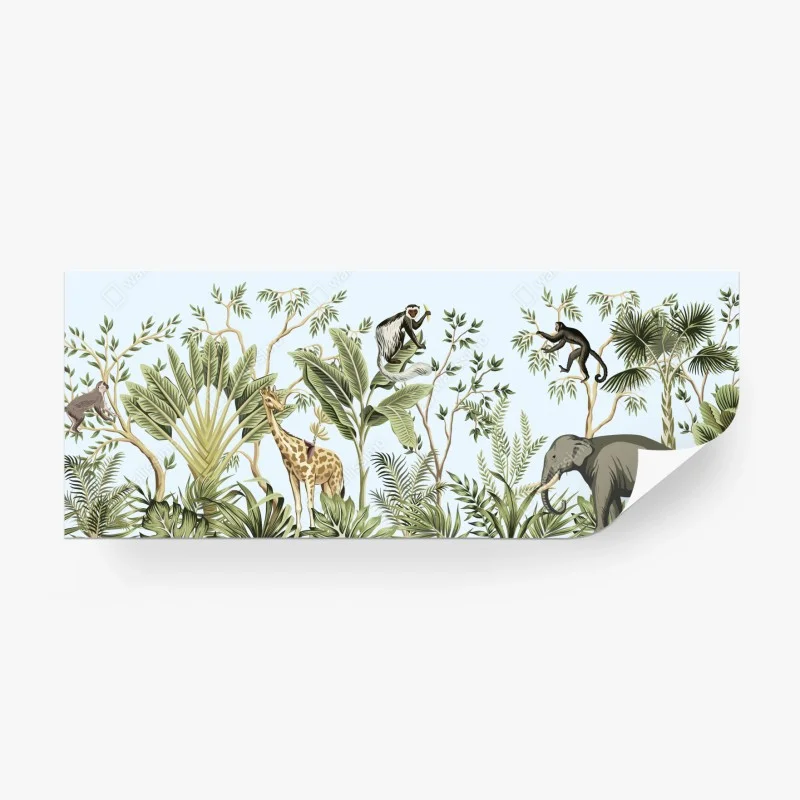 Fototapeta tropikalna dżungla ze zwierzętami