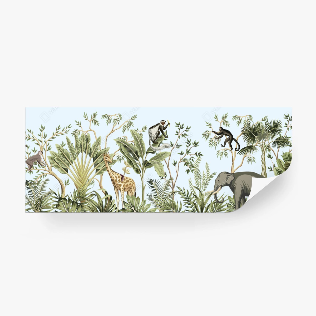Fototapeta tropikalna dżungla ze zwierzętami – Wallissimo®