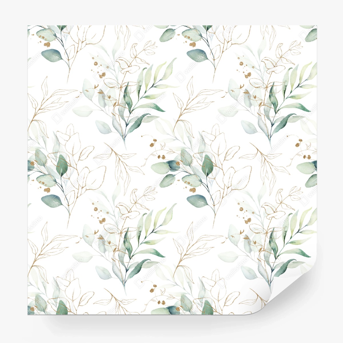 Fototapeta miękki wzór eukaliptusa w akwareli – Wallissimo®