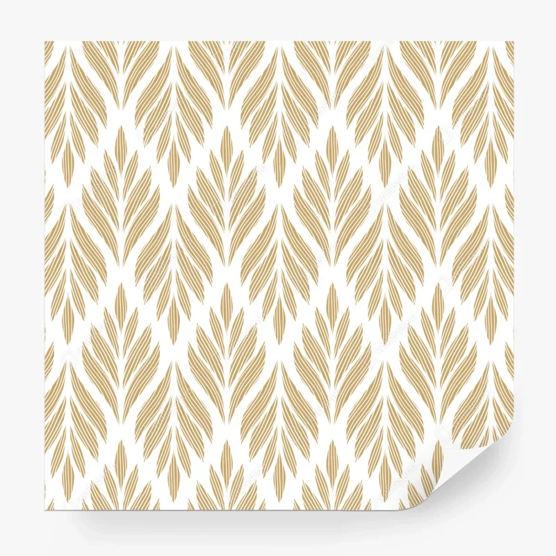 Fototapeta złoty wzór liści - bezszwowy motyw