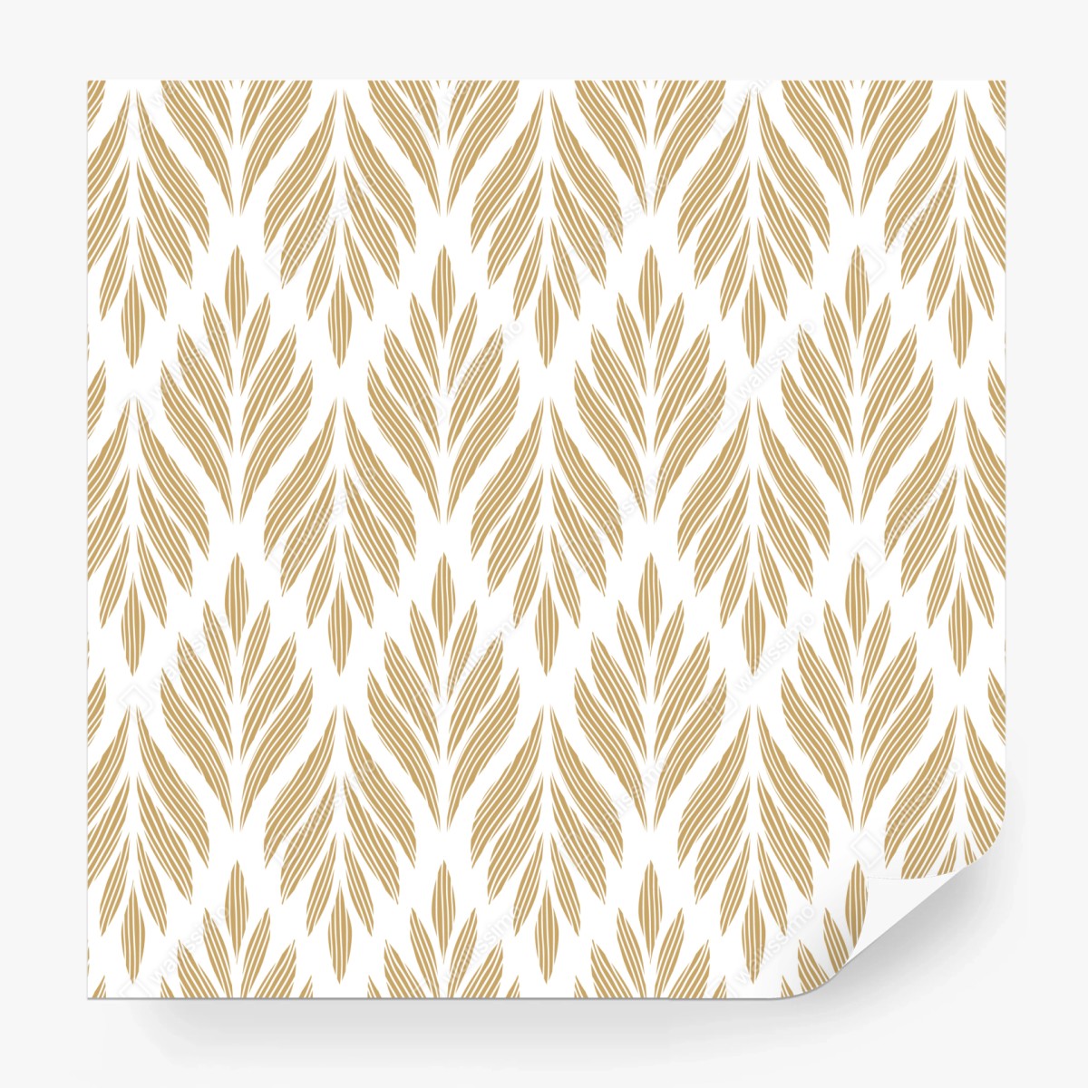Fototapeta złoty wzór liści - bezszwowy motyw – Wallissimo®