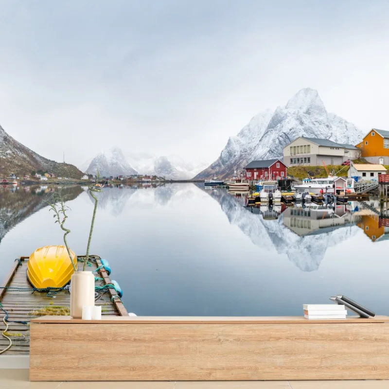 Fototapeta spokojna panorama górskiego fiordu